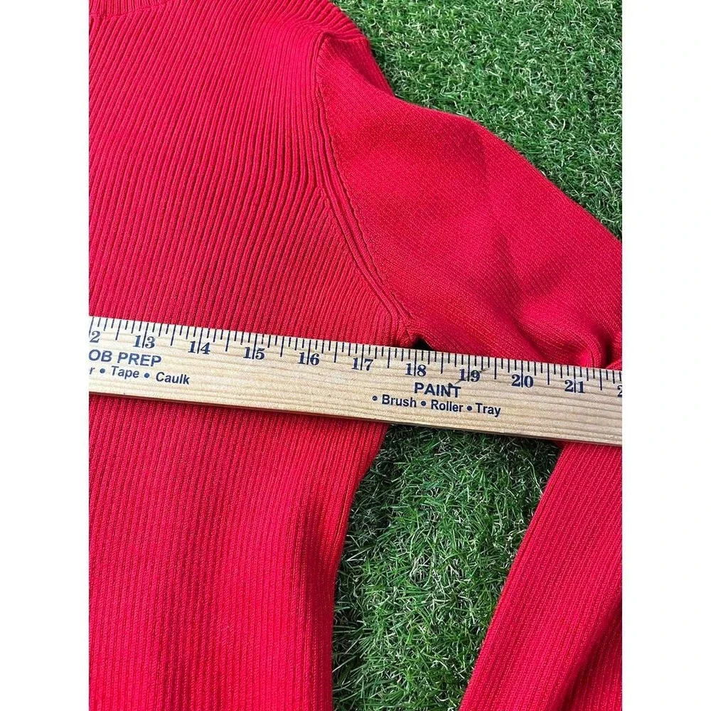 Time and Tru Women's Red Ribbed Turtleneck Sweater‎ XXL